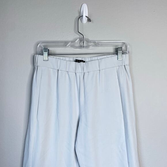 THEORY Korene Trinity 2 Slim Crop Pants Pull On Elastic Waist White Size Small - Picture 3 of 8